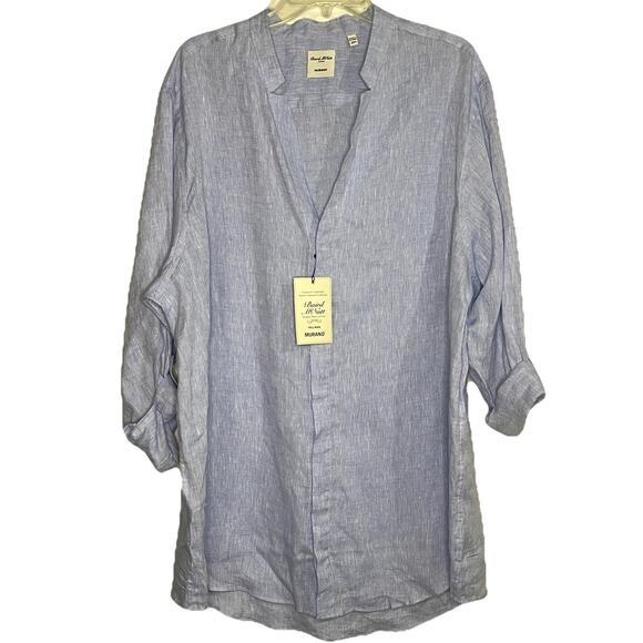 Baird McNutt Other - Murano Baird McNutt Linen Shirt Button Down Blue Long Sleeve Tall Man 2XT New